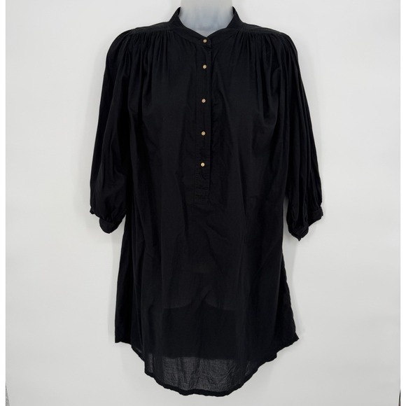 Ulla Johnson Dresses & Skirts - Ulla‎ Johnson Cotton Button Up Mini-Shirt Dress Pleated 3/4 Sleeve Button Cuffs